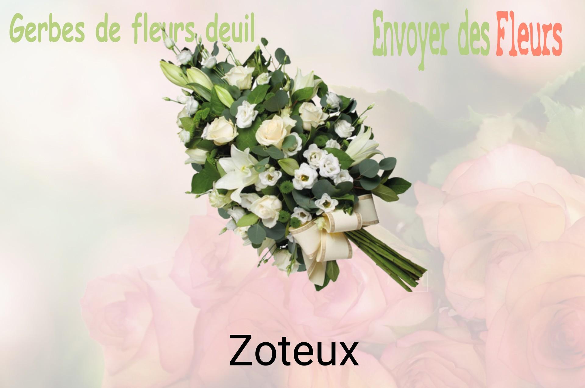 Gerbe de fleurs de deuil livrée à Zoteux
